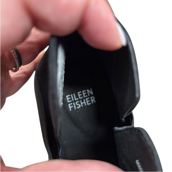 NEW Eileen Fisher Women's Lark Wedge Heel Booties Nubuck Black Leather Size 5.5 - Picture 6 of 9